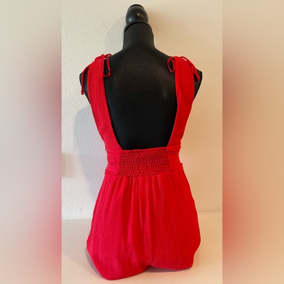 Red Shorts Romper | Casual - Picture 2 of 2